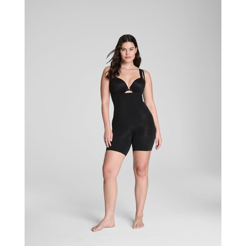 Spanx Open-Bust Mid-Thigh Bodysuit Size Med